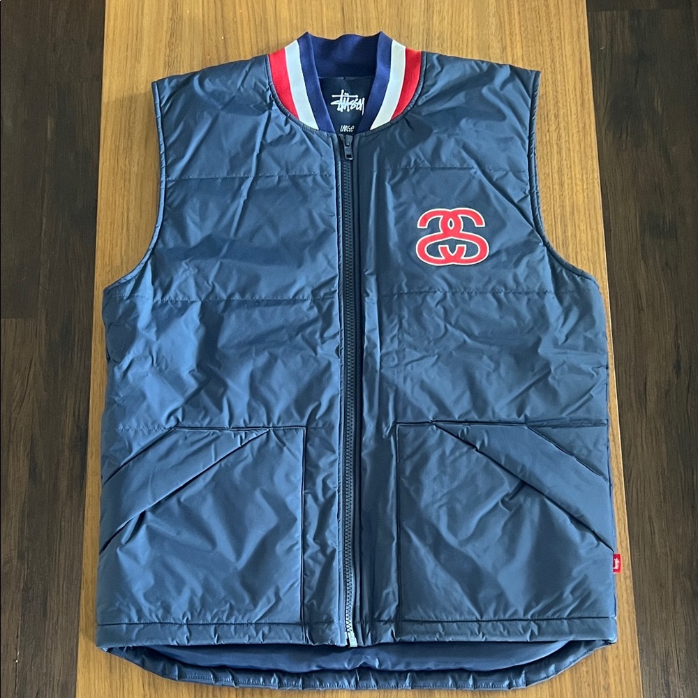 Stussy Men's Navy Quilted Logo Vest
